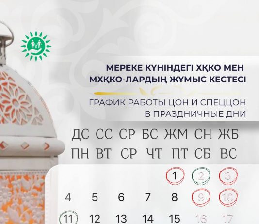 Мереке күніндегі ХҚКО мен МХҚКО-лардың жұмыс кестесі